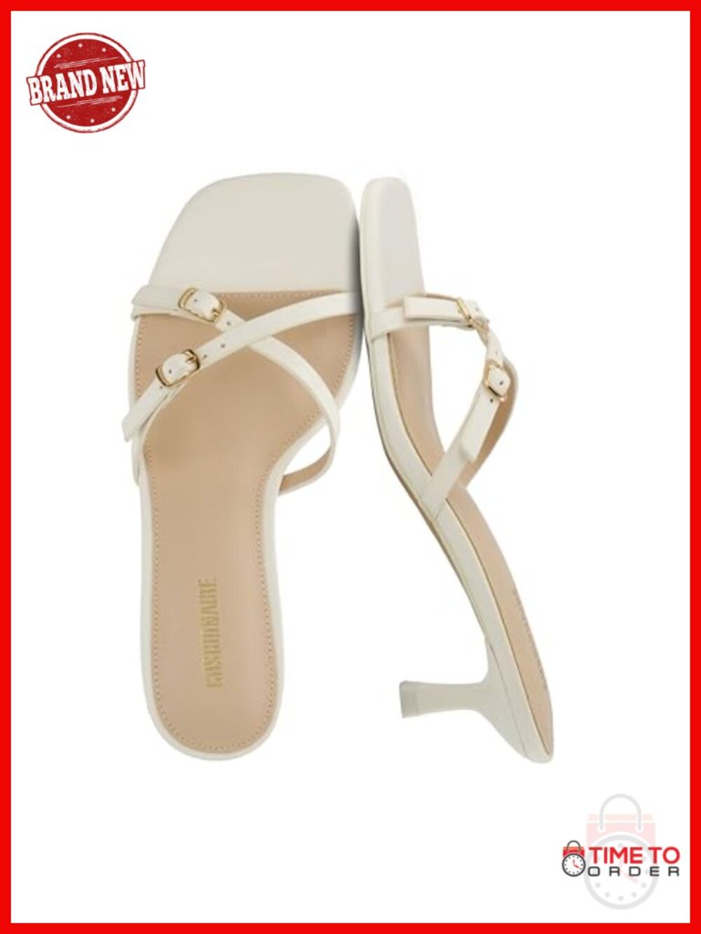CUSHIONAIRE Milan Kitten Heel Strappy Faux Leather Sandals